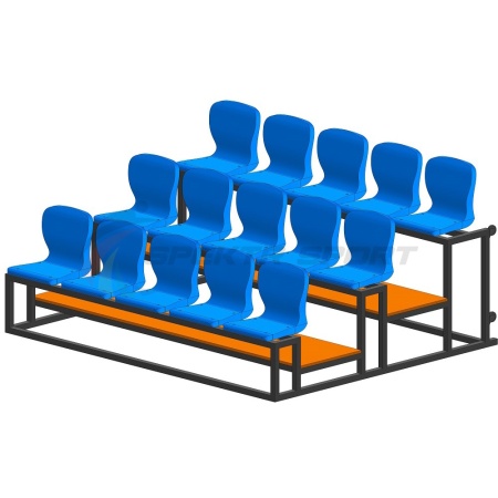 Купить Трибуна мобильная 3 ряда сиденья пластиковые на 15 мест в Пустошке 